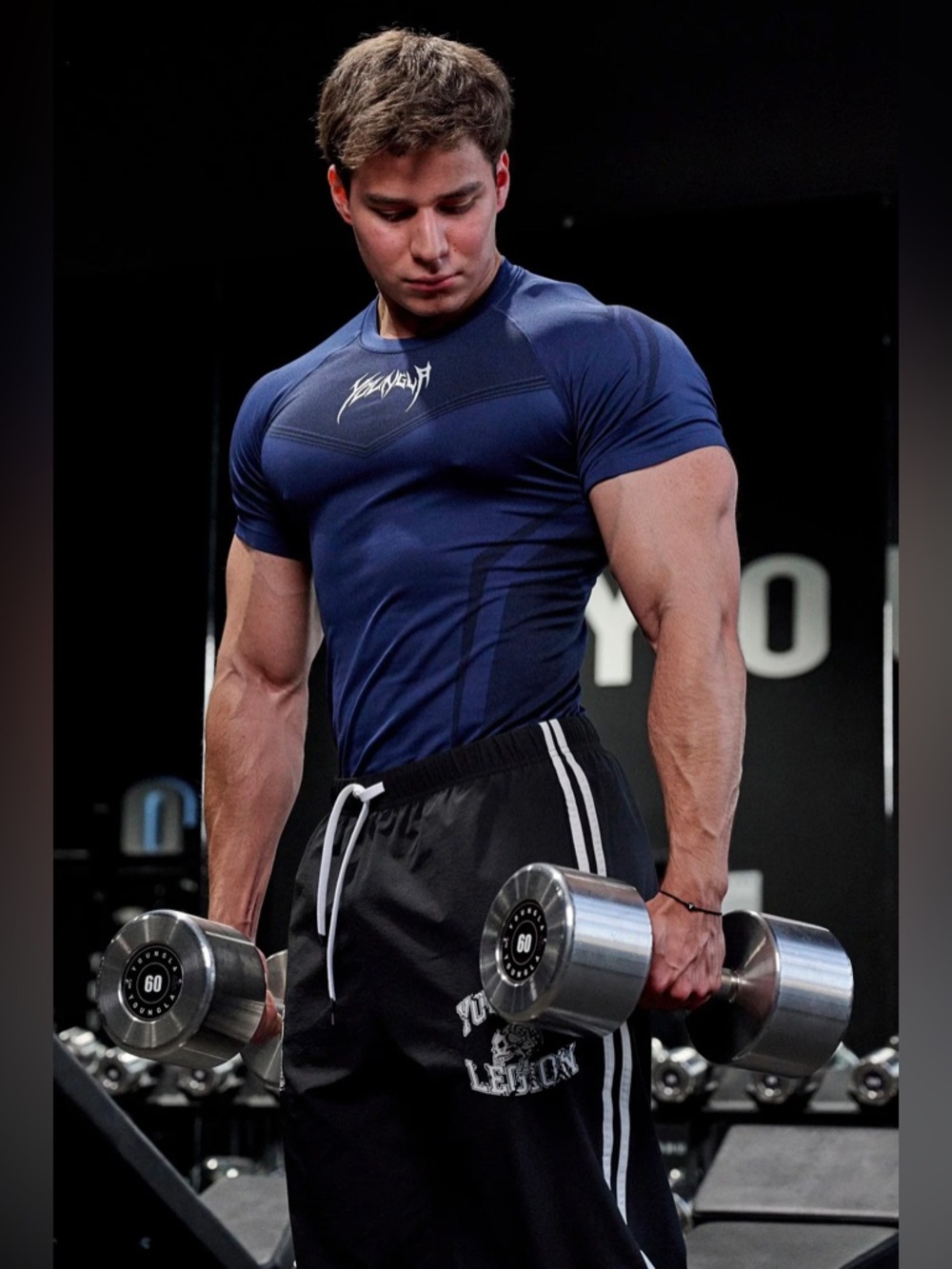 YoungLA 4041, Warrior Compression Tee, Navy, Size M, NWT - Picture 4 of 6